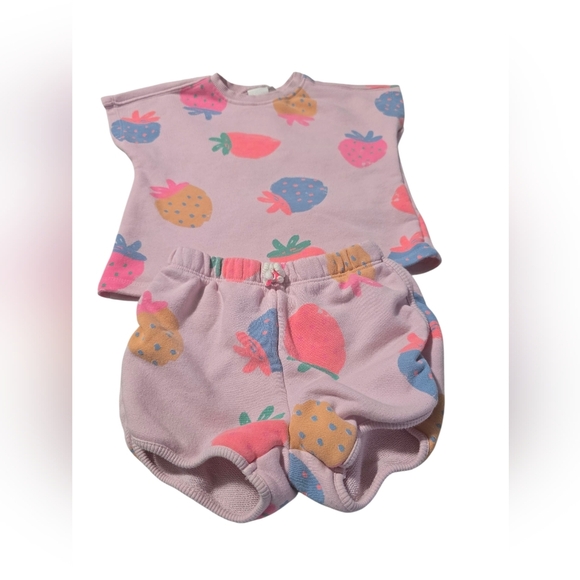 Zara Pink Strawberry Print Set 5 Years - Picture 1 of 3
